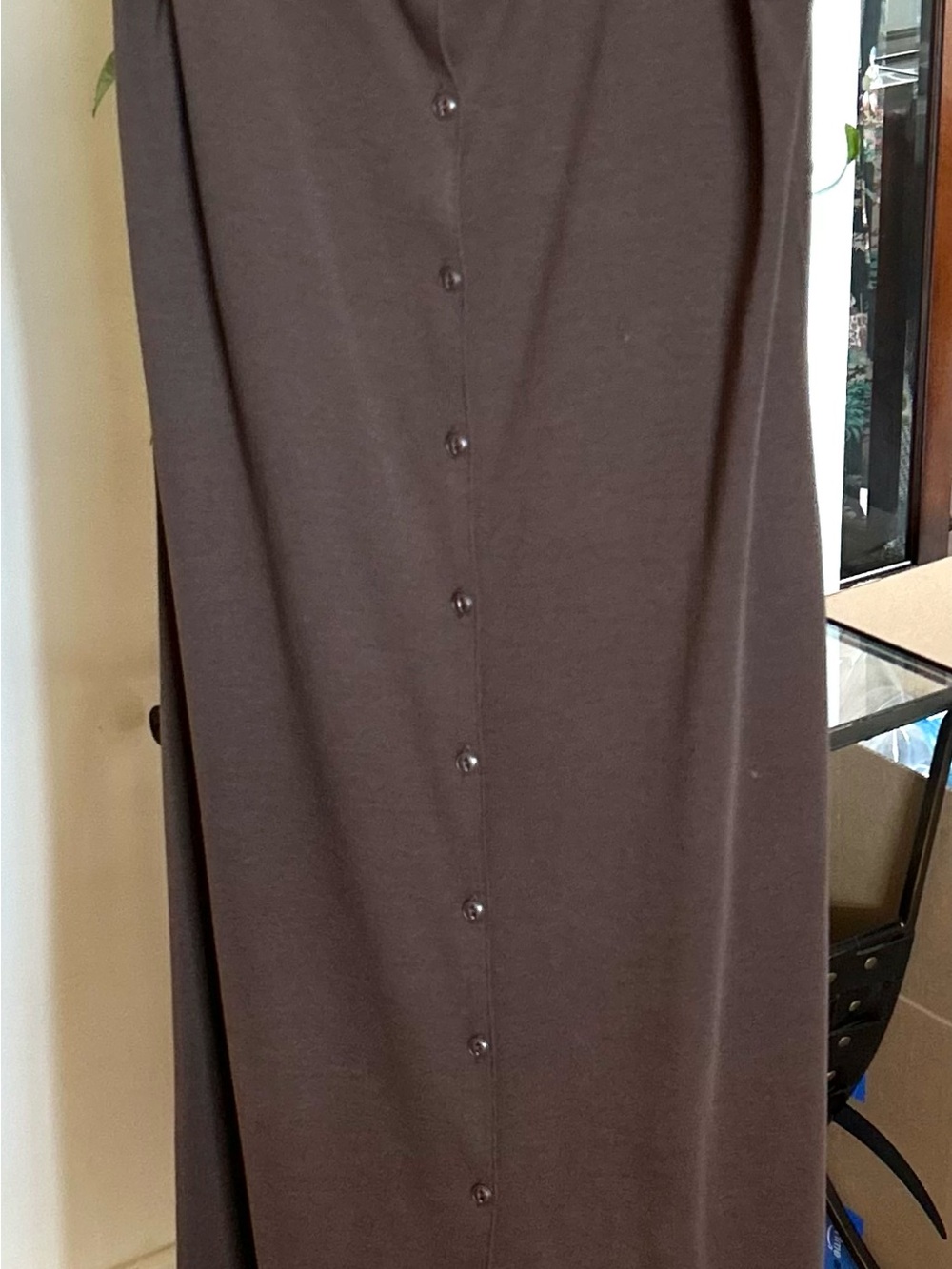 Lauren Ralph Lauren Brown Button-Front Maxi Skirt